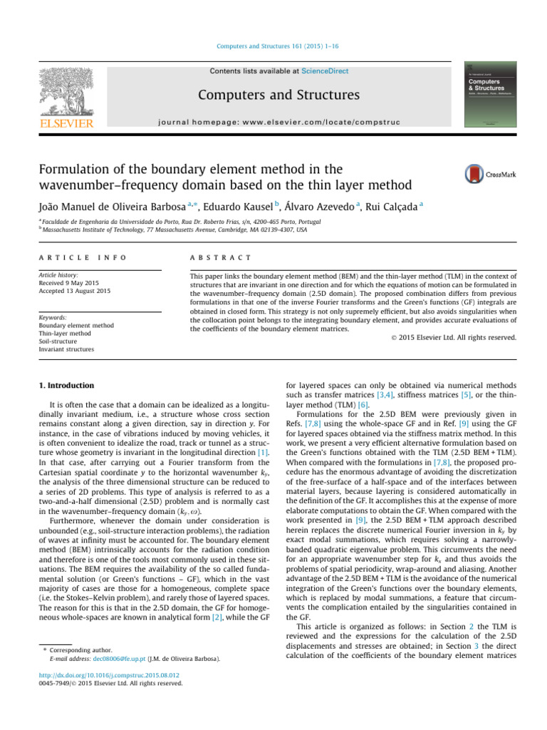 Formulation of The Boundary Element Method in The Wavenumber-Frequency ...