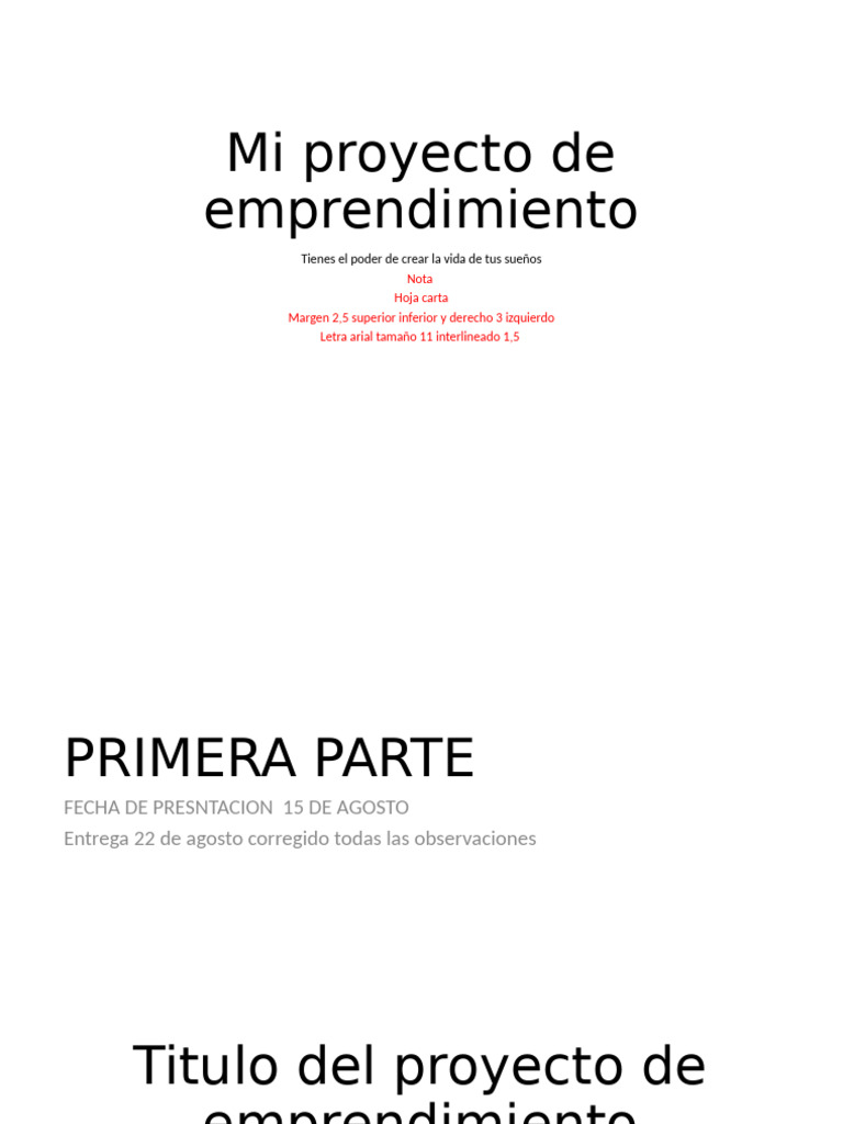 Mi Proyecto de Emprendimiento 1RA PARTE | PDF | Iniciativa empresarial ...