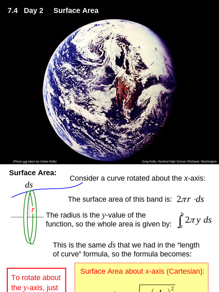 Surface Area of Rotated Curves | PDF | Area | Cartesian Coordinate System