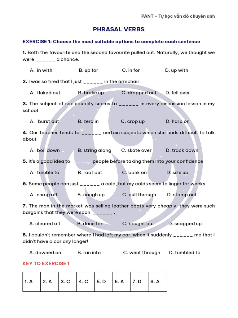 Mastering Phrasal Verbs Exercises | PDF