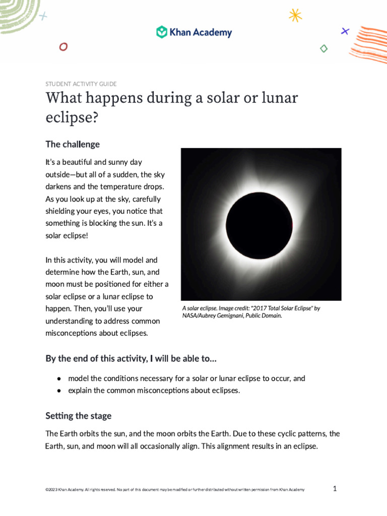 Project Model of Solar Eclipse | PDF