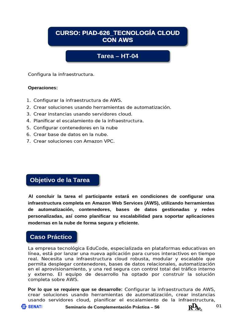 Configuración de Infraestructura en AWS | PDF | Servicios web de Amazon ...
