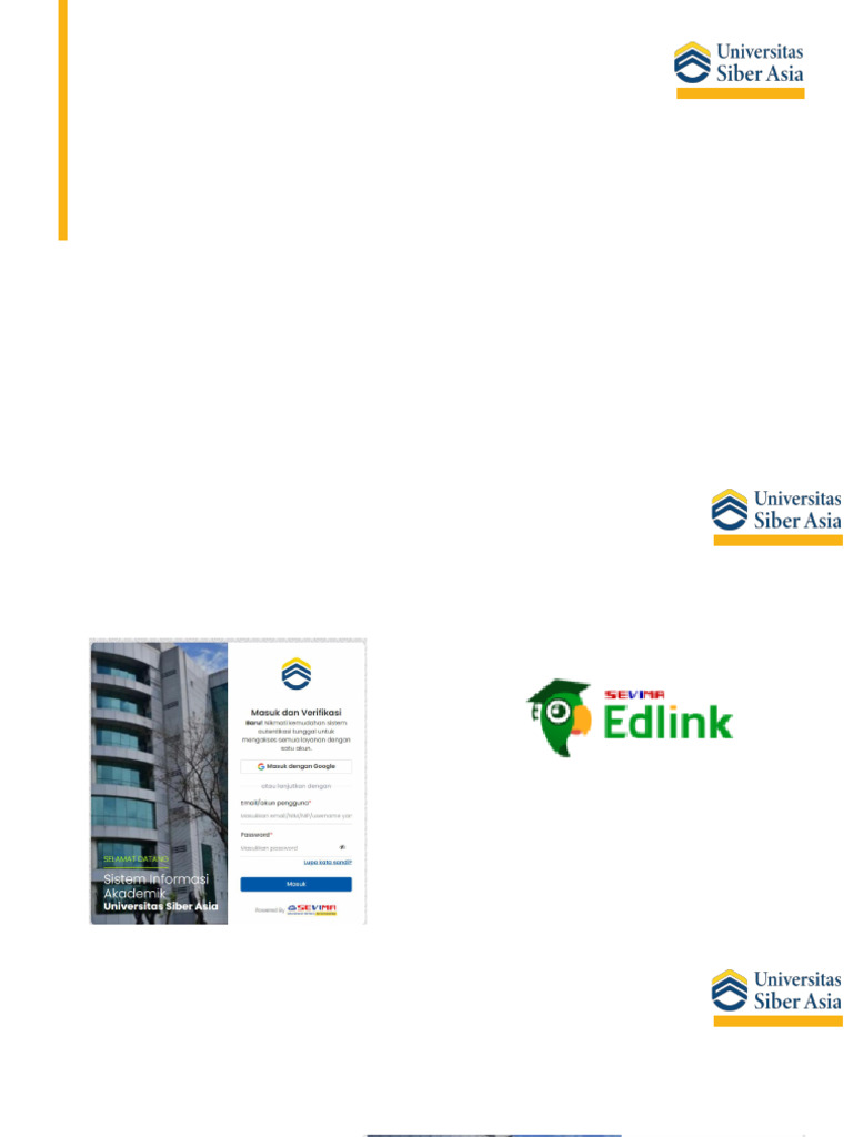 Panduan SIAKAD dan EDLINK UNSIA | PDF