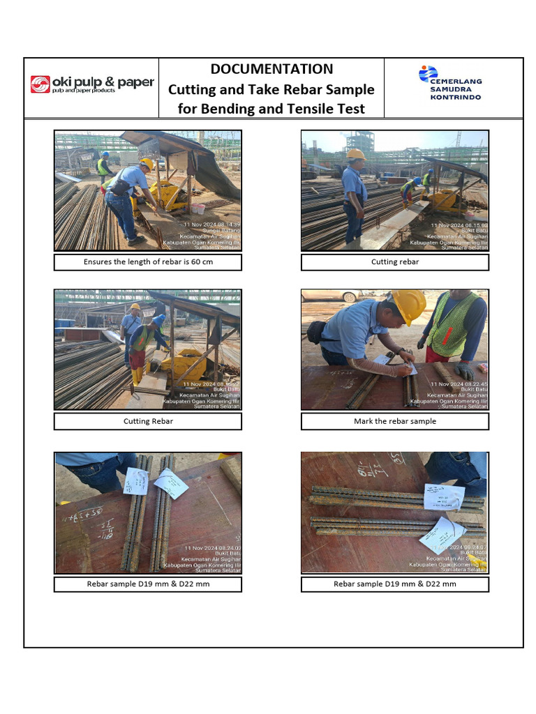 Rebar Sample Cutting for Tests | PDF
