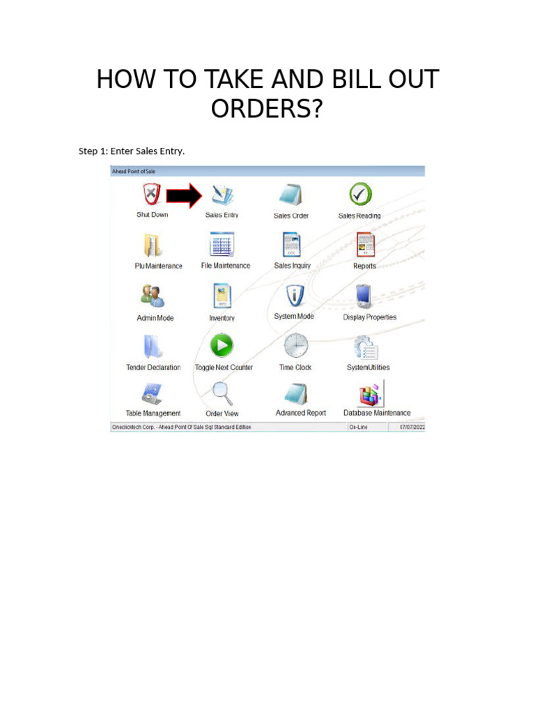 How To Take and Bill Out Orders | PDF