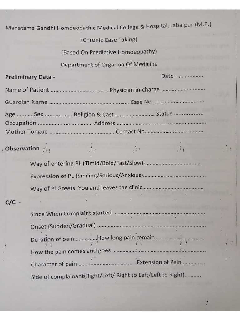 Materia Medica File Proforma | PDF