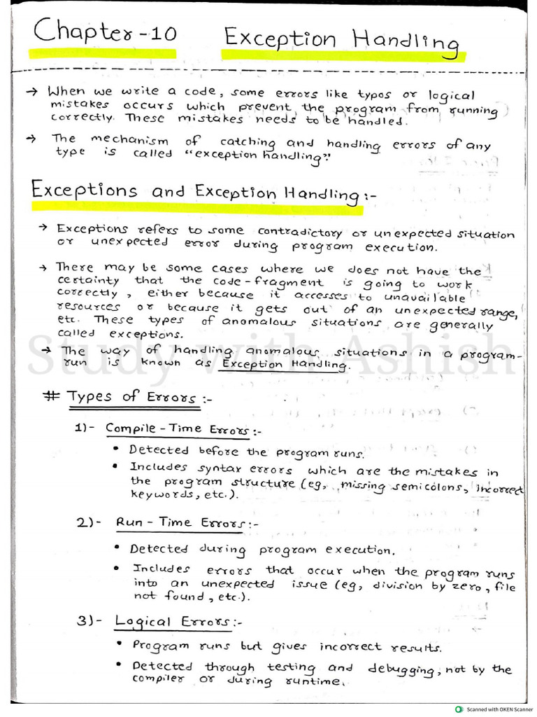 Exception Handling | PDF
