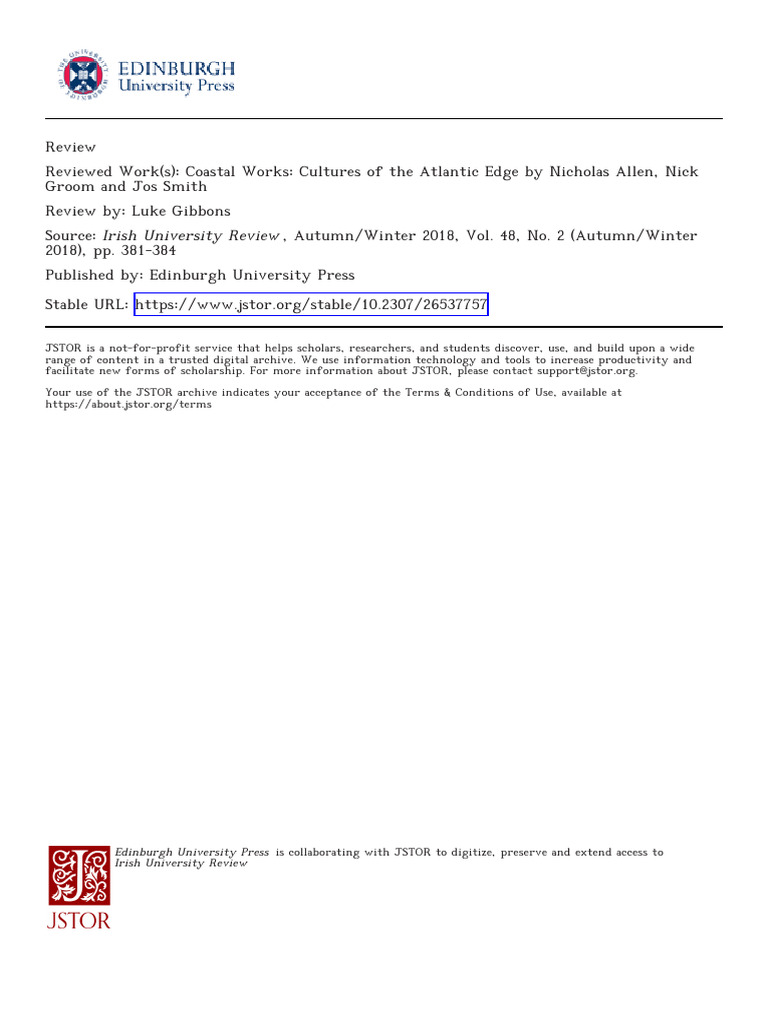 Coastal Works - Cultures of The Atlantic Edge | PDF | John Ruskin | The ...