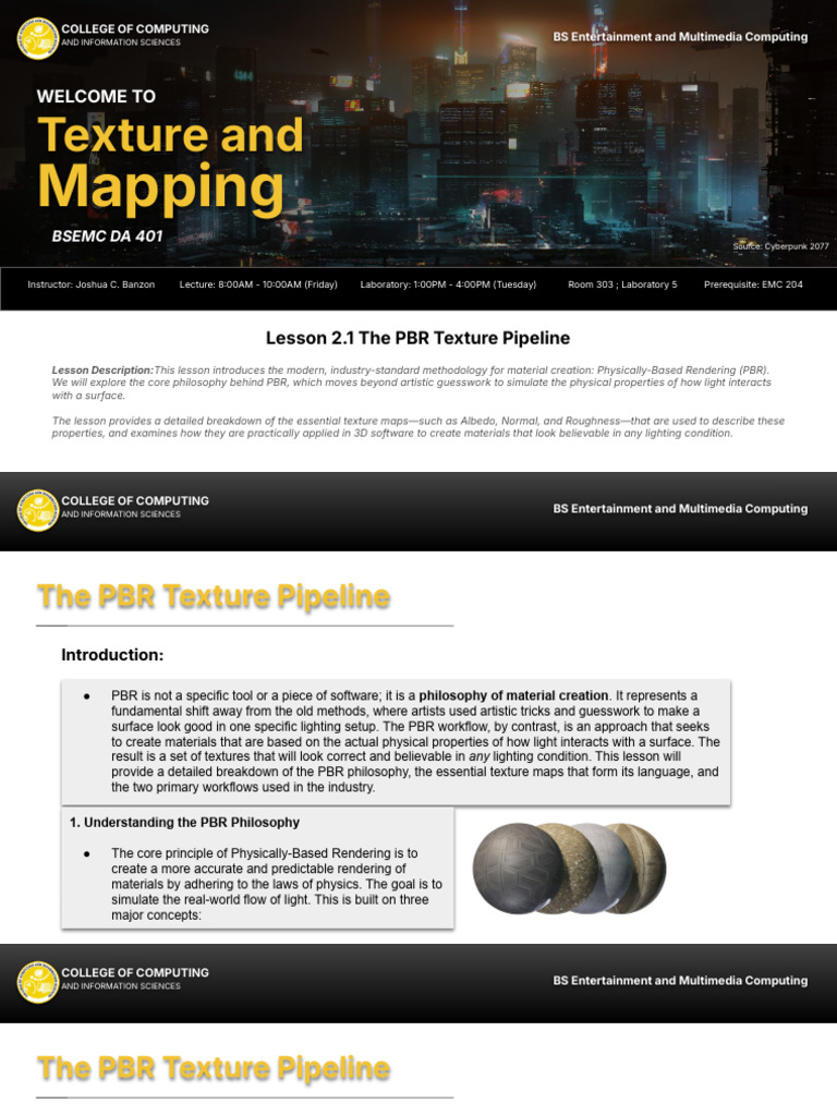 PBR Texture Pipeline Overview | PDF | Texture Mapping | Light