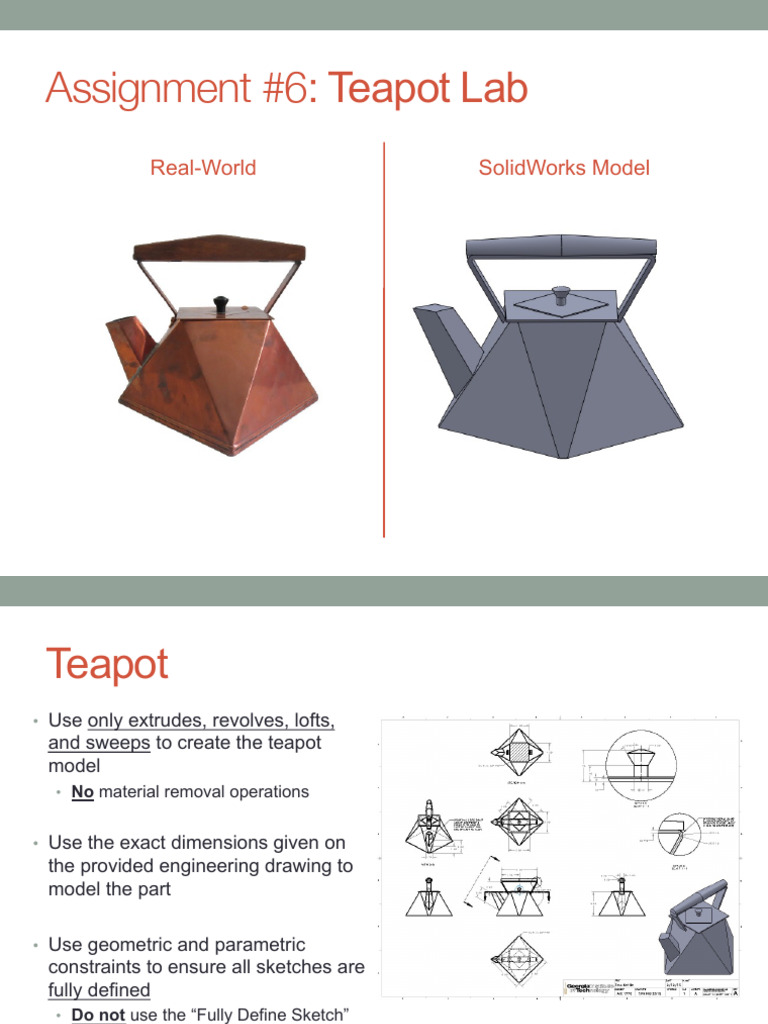 SolidWorks Teapot Modeling Guide | PDF | Geometry