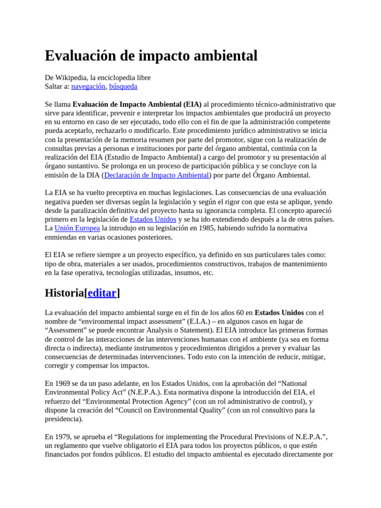 Guía sobre Evaluación de Impacto Ambiental | PDF | Evaluación de ...