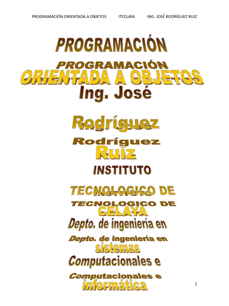 POO Capitulo 1 y Parte de 2 | PDF | Objeto (informática) | Software
