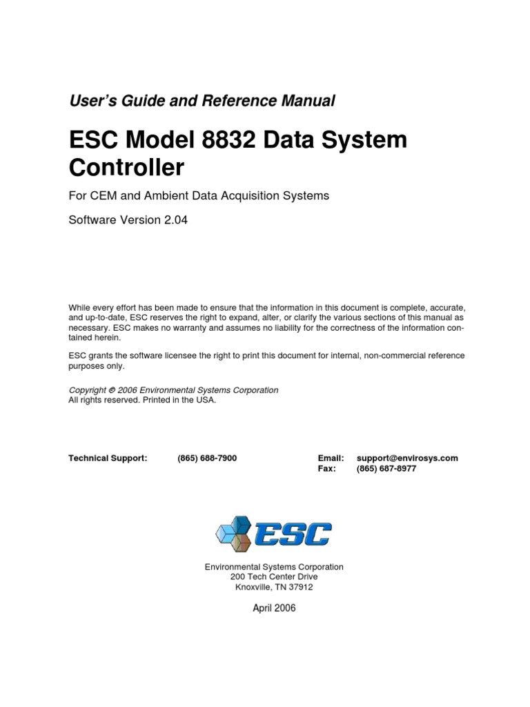 ESC 8832 Version 2.04 Manual | PDF | Keyboard Shortcut | Input/Output