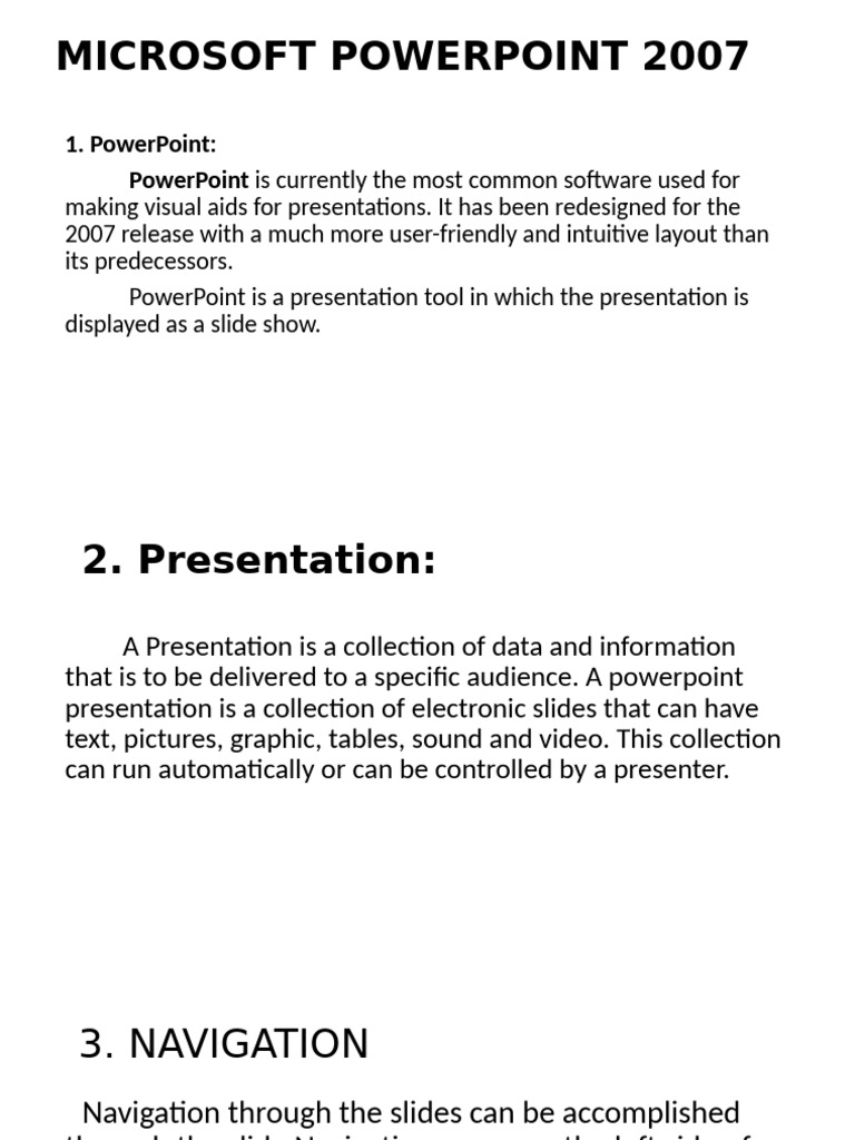 Microsoft PowerPoint 2007 Guide | PDF | Microsoft Power Point ...