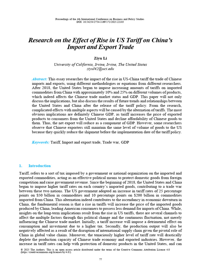 Impact of US Tariffs on China Trade | PDF | Tariff | Exports