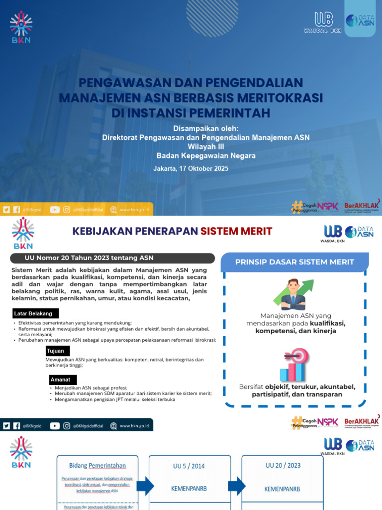 Monev Wasdal Sistem Merit Dan NSPK (Nilai SM) - 17-0OKT2025 | PDF