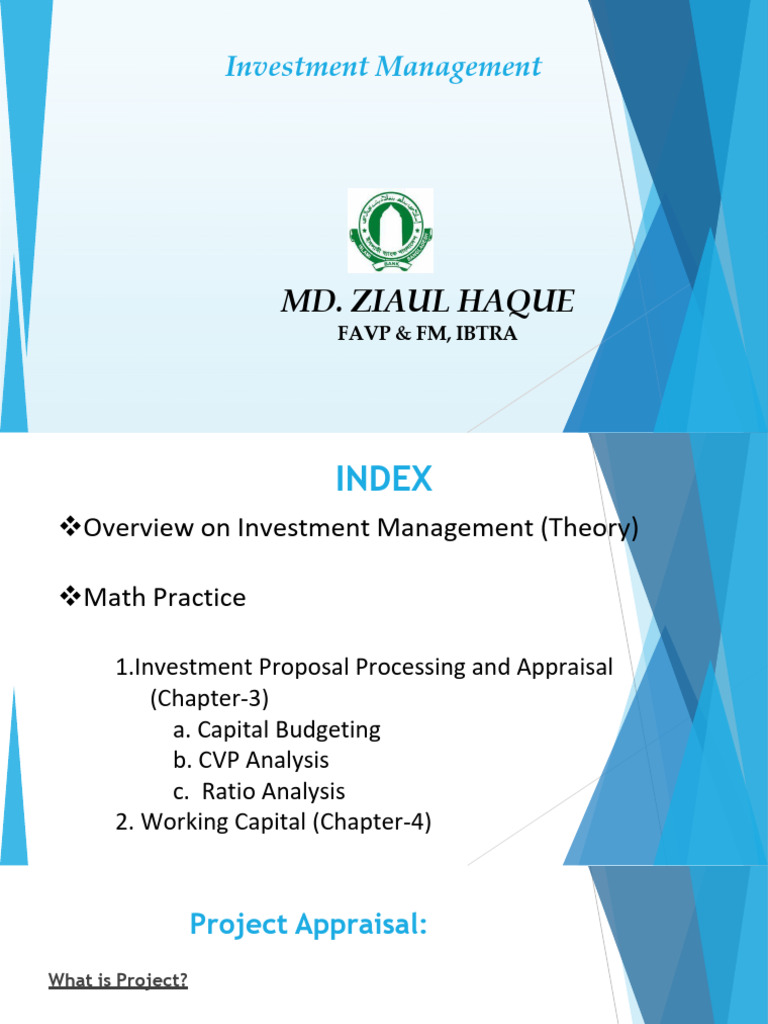 Investment Management and Project Appraisal Guide | PDF | Investing ...