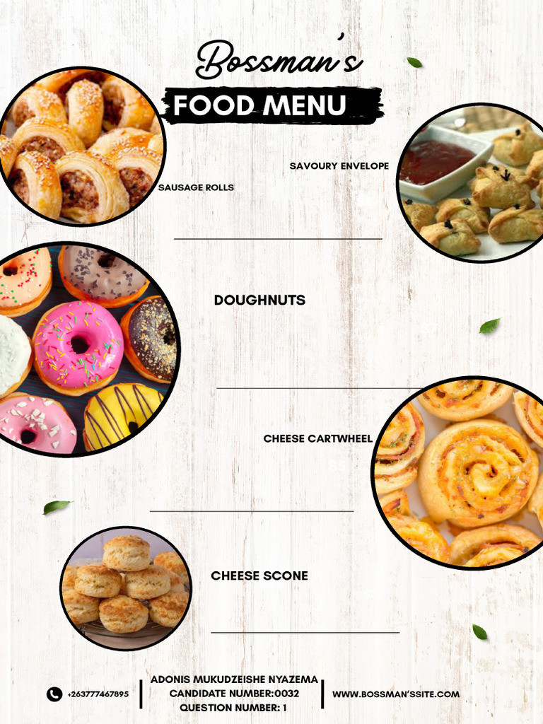 White and Black Modern Simple Food Menu | PDF