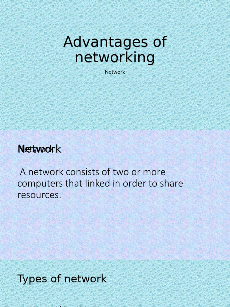 Advantages of Networking | PDF