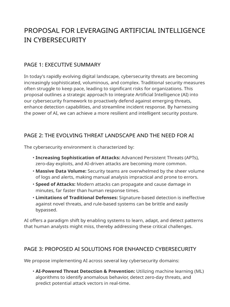 AI-Driven Cybersecurity Proposal | PDF | Computer Security | Security