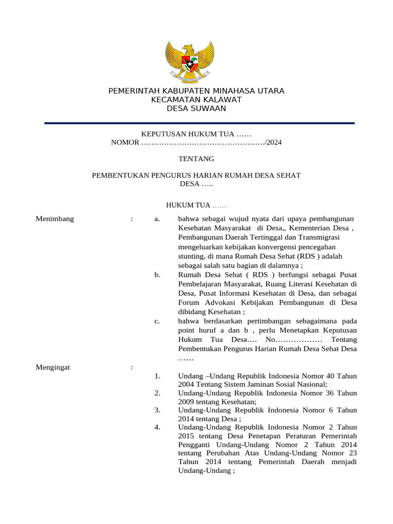 Pembentukan Pengurus RDS Desa Suwaan | PDF