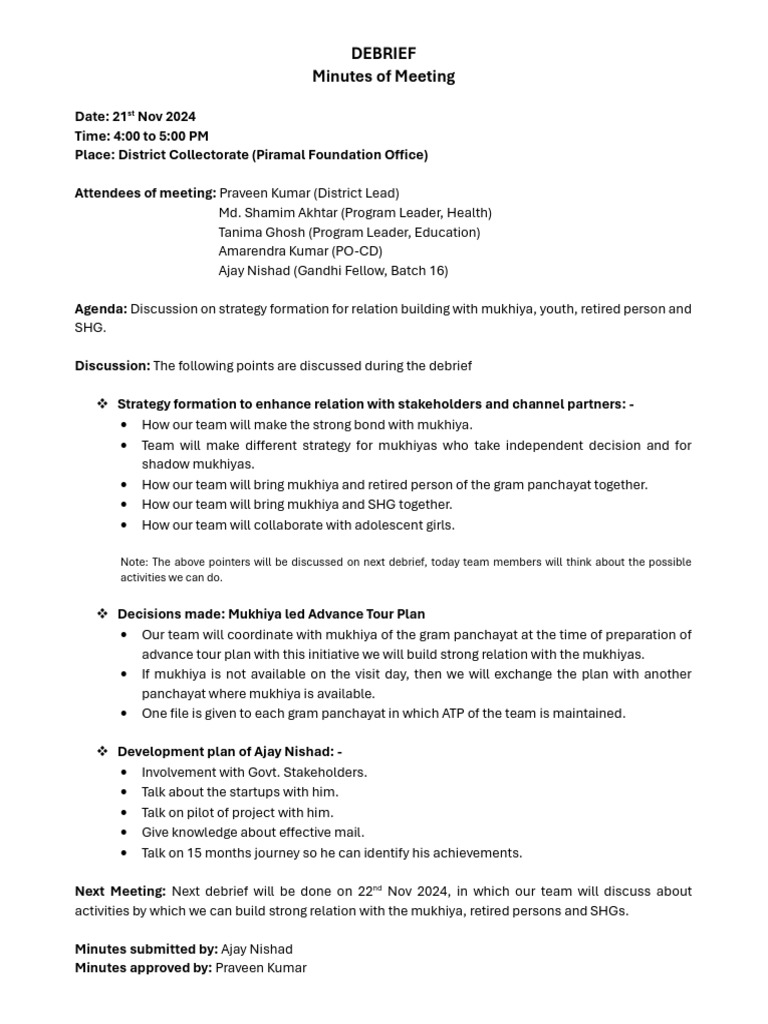 Debrief 21 Nov 24 | PDF
