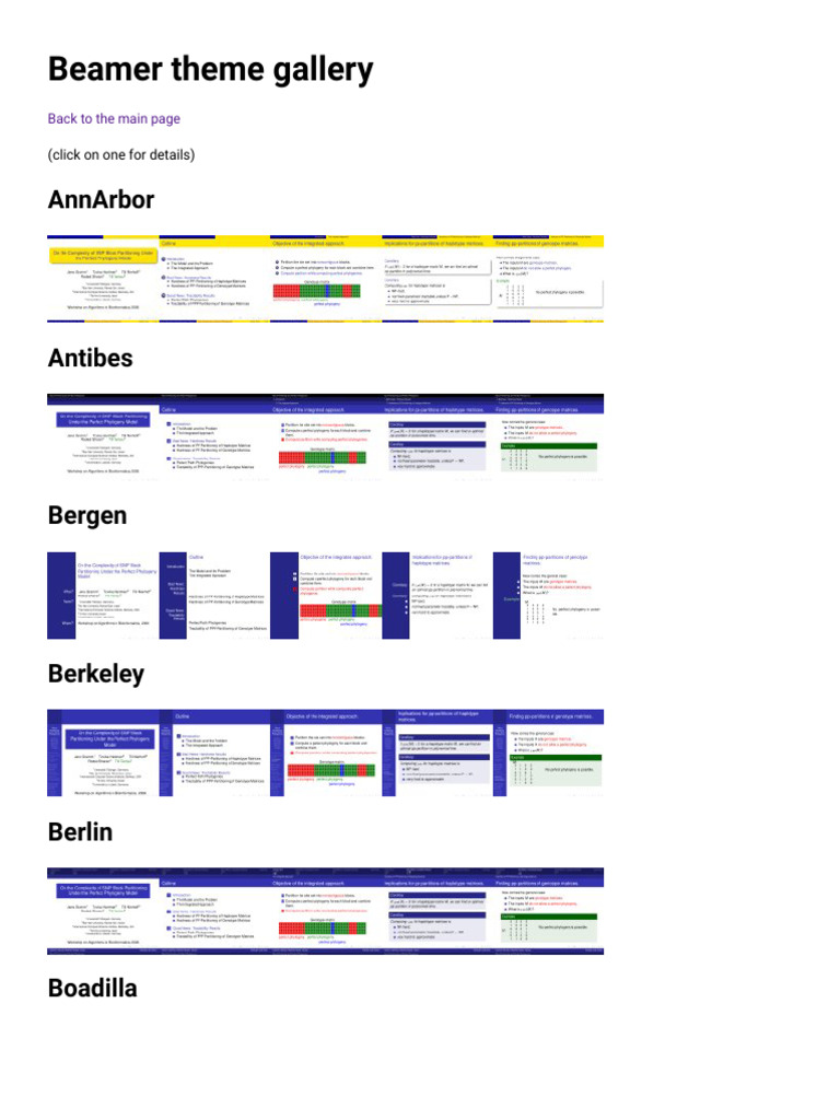 Beamer Theme Gallery | PDF