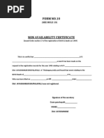 Non-Availability Certificate Form Guide | PDF