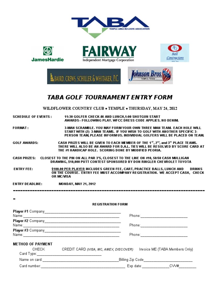 Golf Entry 2012 | PDF