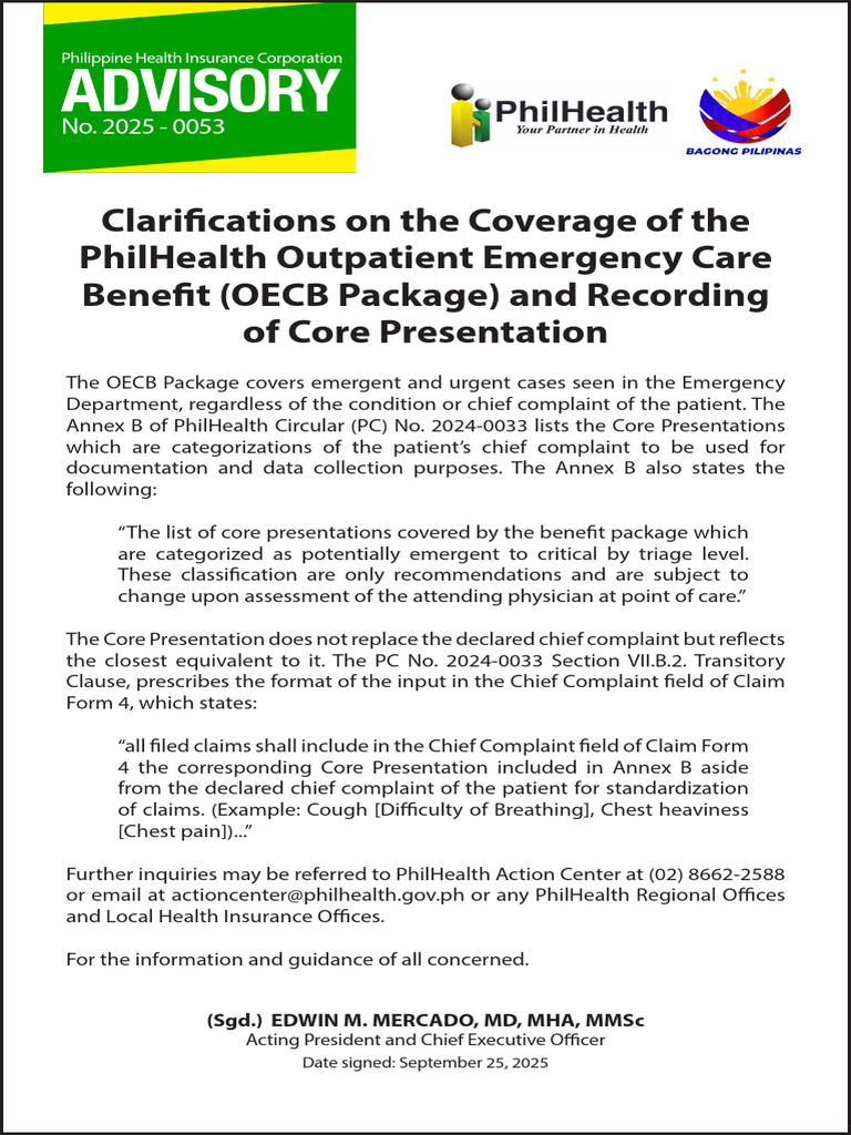 Clarifications on OECB Package Coverage | PDF