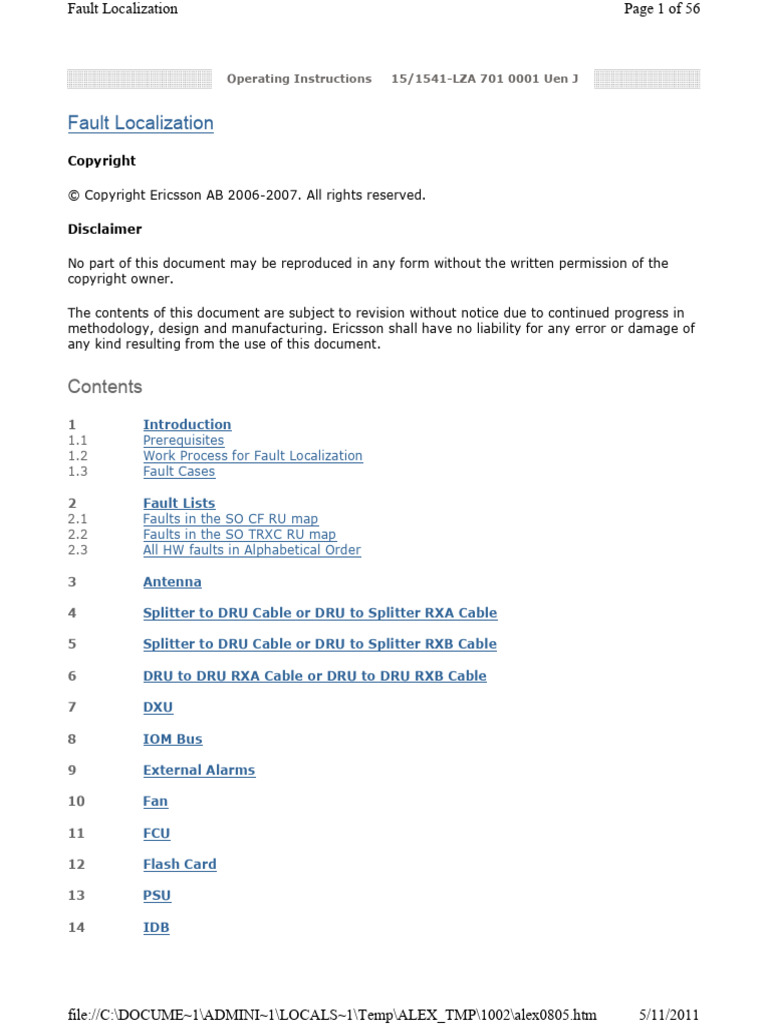 Fault Localization Guide for RBS | PDF | Decibel | Radio Technology