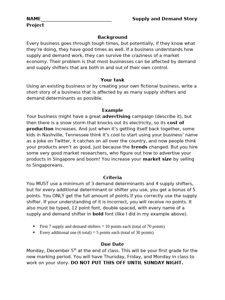Supply and Demand Project | PDF | Demand | Economics