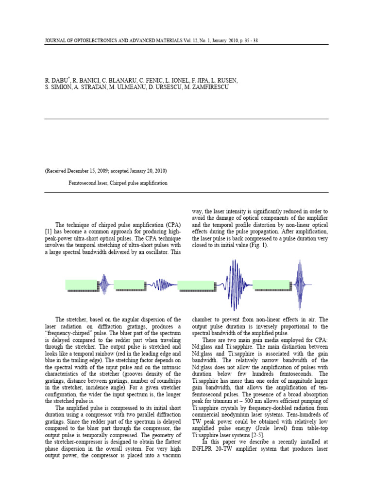 20-TW Femtosecond Laser System Overview | PDF | Laser | Ultrashort Pulse