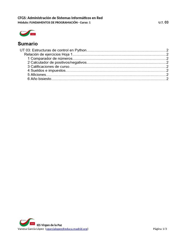 Ejercicios de Control en Python | PDF | Ingeniería Informática ...