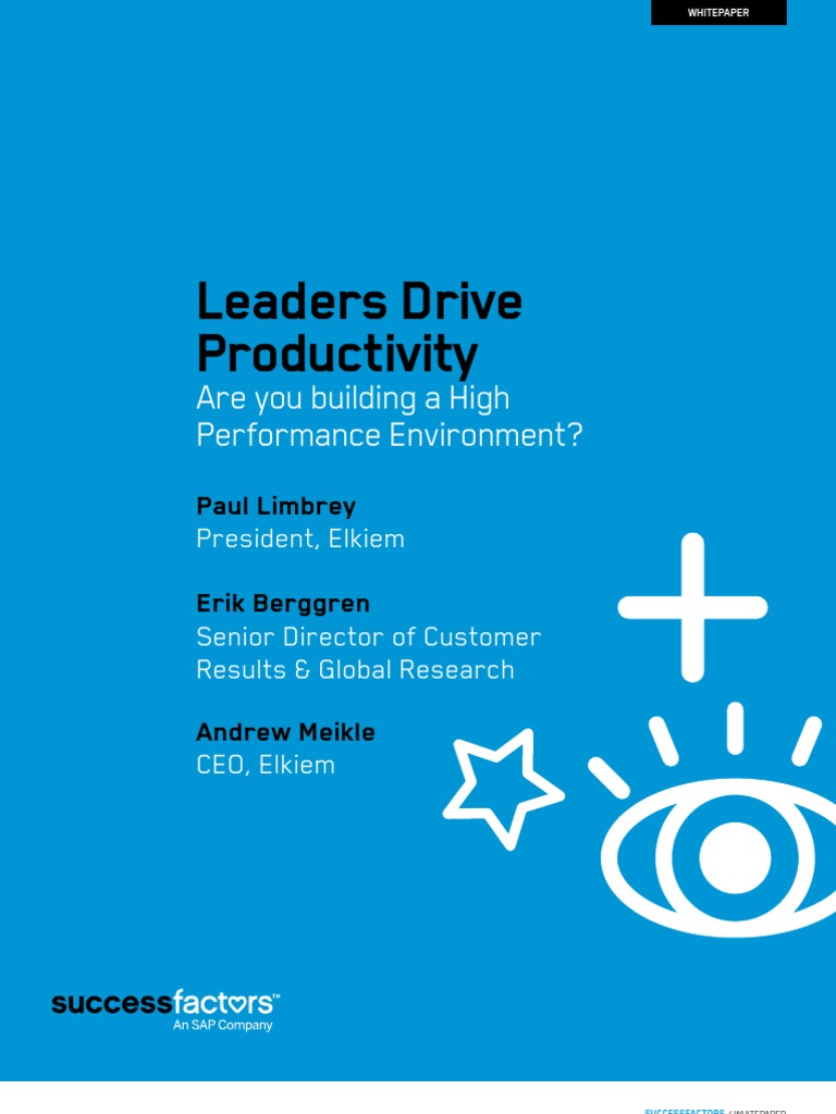WP Leaders Drive Productivity Q112 | PDF | Goal | Leadership