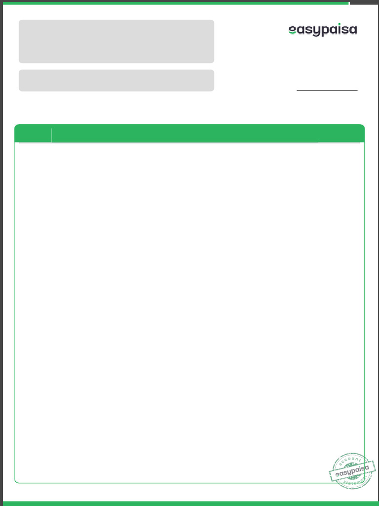 Easypaisa Account Statement 2025 | PDF