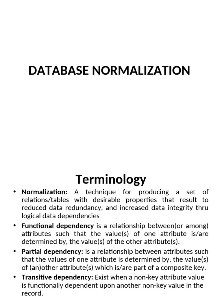 Database Normalization Explained | PDF | Information Technology | Data ...