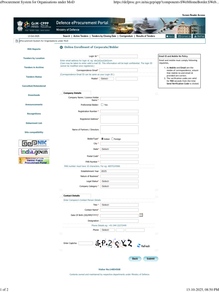 Defence eProcurement Portal Access | PDF