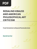 [David Carrier] Rosalind Krauss and American Philo