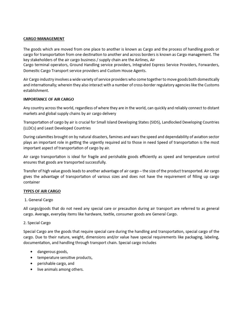 Comprehensive Guide to Air Cargo Management | PDF | Cargo