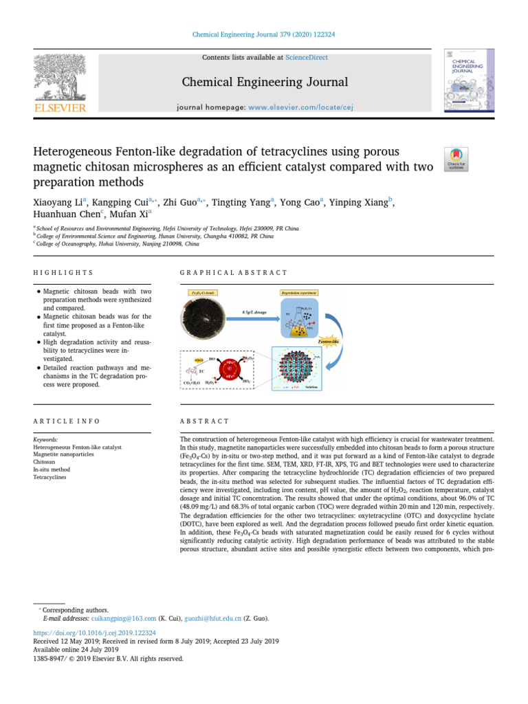 Li Et Al. - 2020 - Heterogeneous Fenton-Like Degradation of ...
