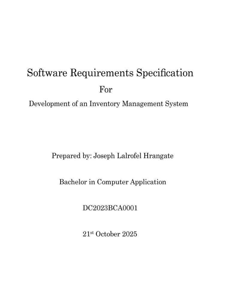 Inventory Management System Requirements | PDF | Databases | User ...