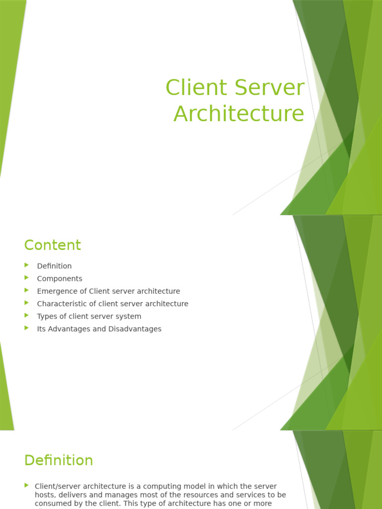 Client-Server Architecture Overview | PDF | Client–Server Model ...