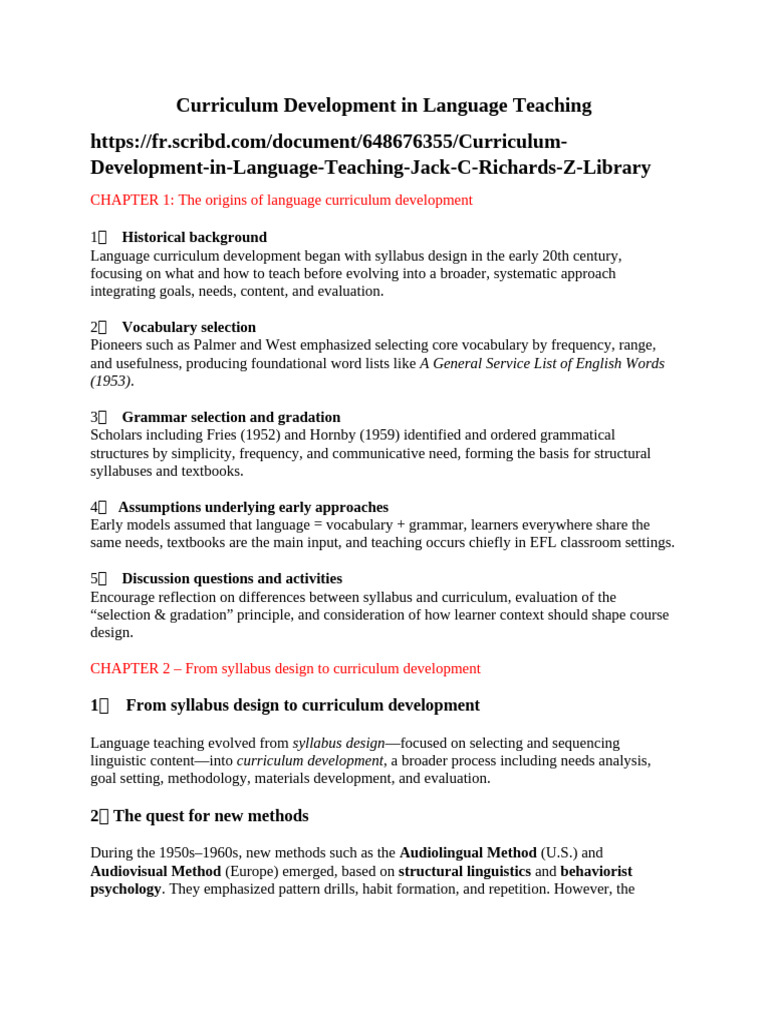 Curriculum Development in Language Teaching - Presentation | PDF ...