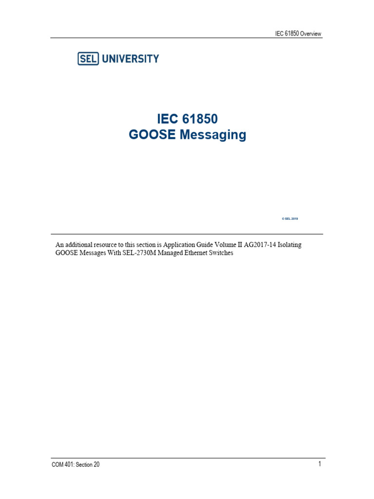IEC 61850 GOOSE Messaging Overview | PDF | Network Protocols ...
