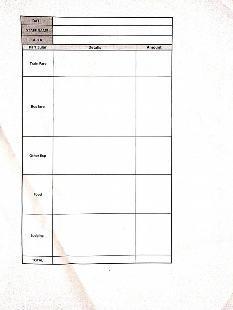 Expenses Form | PDF