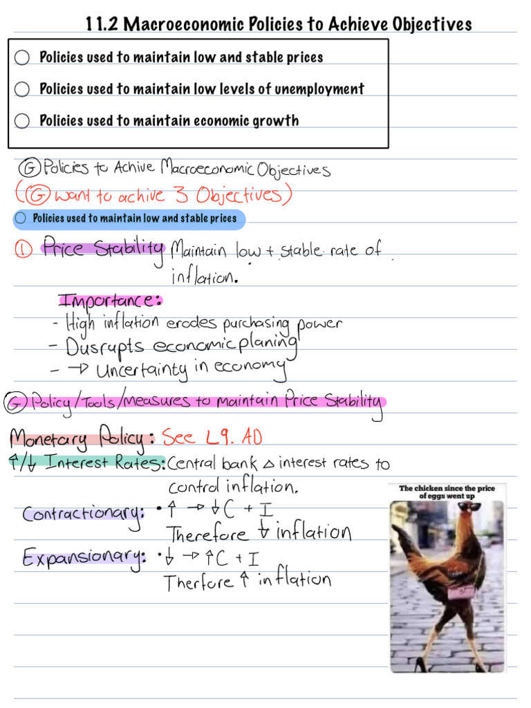 Macroeconomic Policy Class Notes 11 2 | PDF | Monetary Policy | Inflation