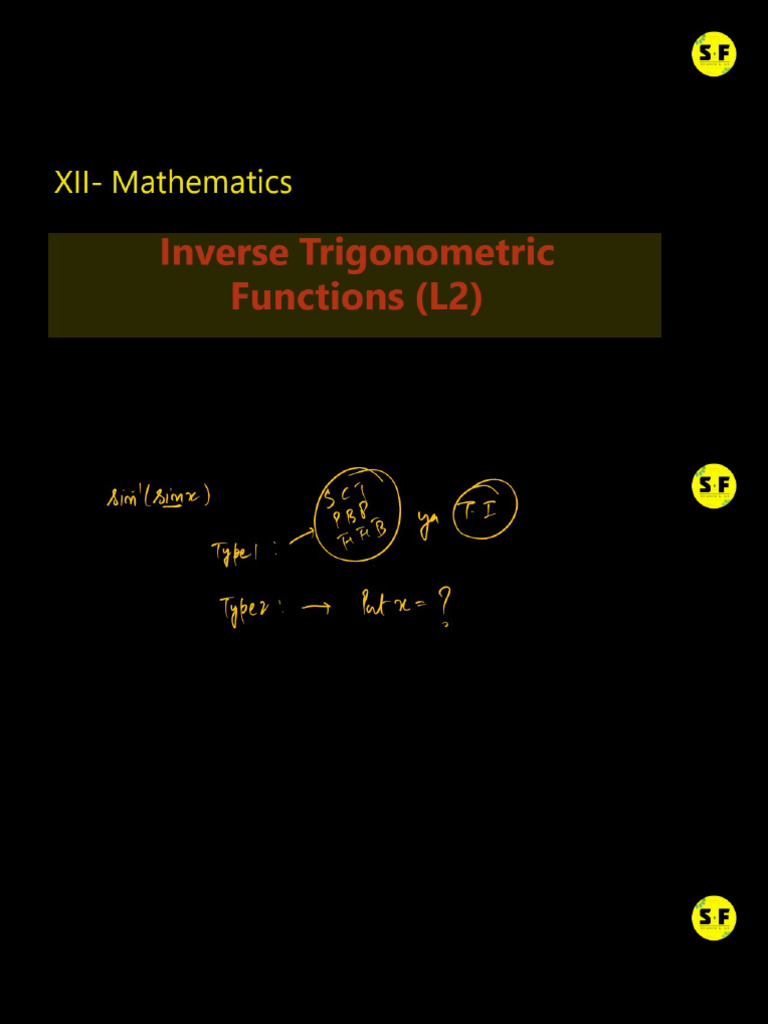 Inverse Trigonometric Functions L2 | PDF