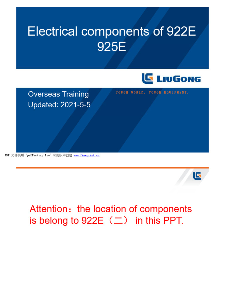 05 Electrical Components of 922E 925E | PDF