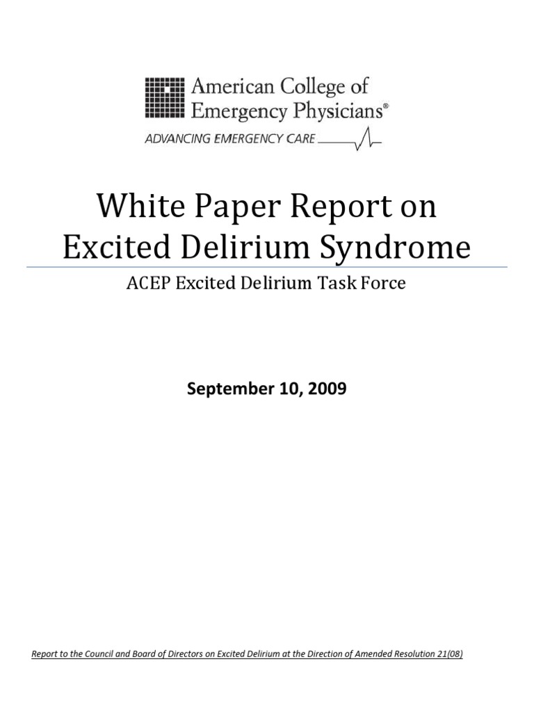 Excited Delirium Task Force | PDF | Emergency Medical Services | Mental